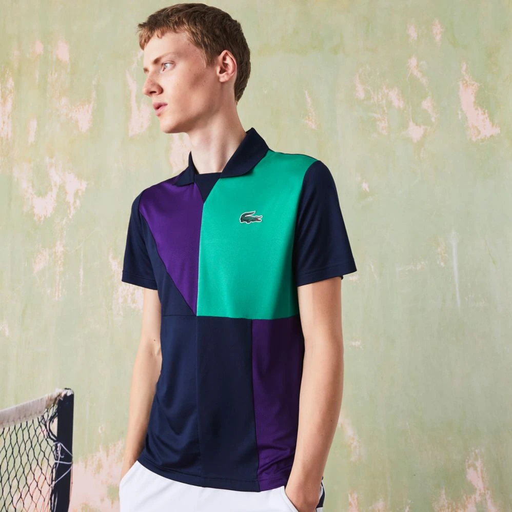Polo Lacoste Sport Color-Bloc Bleu Marine / Vert / Violet 4 Polo Lacoste Sport Color-Bloc Bleu Marine / Vert / Violet – Image 2
