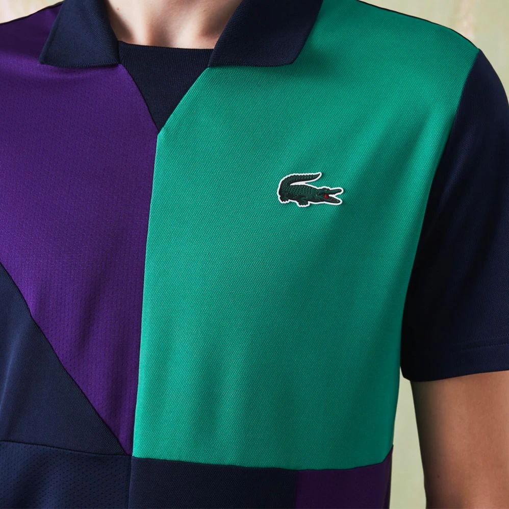 Polo Lacoste Sport Color-Bloc Bleu Marine / Vert / Violet 5 Polo Lacoste Sport Color-Bloc Bleu Marine / Vert / Violet – Image 3
