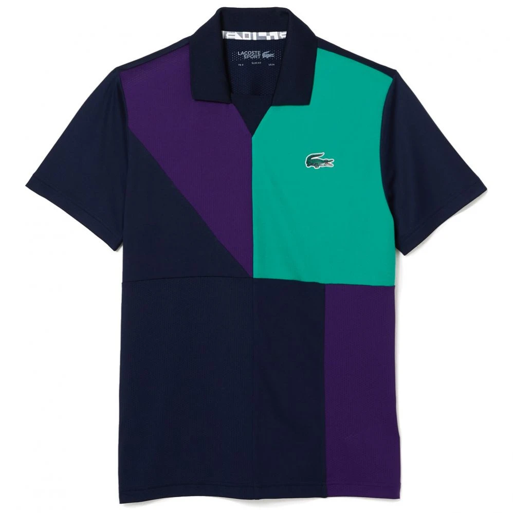 Polo Lacoste Sport Color-Bloc Bleu Marine / Vert / Violet 3 Polo Lacoste Sport Color-Bloc Bleu Marine / Vert / Violet