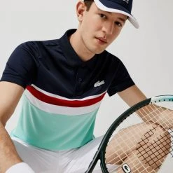 Polo Lacoste Sport Colorblock Bleu / Rouge / Vert -HEAD boutique polo lacoste sport colorblock bleu rouge vert 1