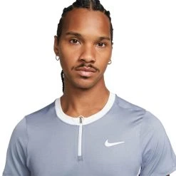 Polo Nike Court Dri-Fit Advantage Bleu Gris -HEAD boutique polo nike court dri fit advantage bleu gris 1