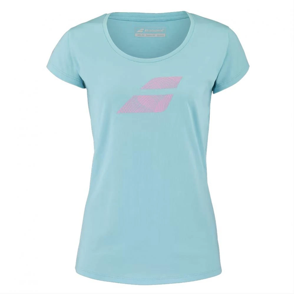 T-Shirt Babolat Exercise Flag Femme Bleu Chiné 3 T-Shirt Babolat Exercise Flag Femme Bleu Chiné