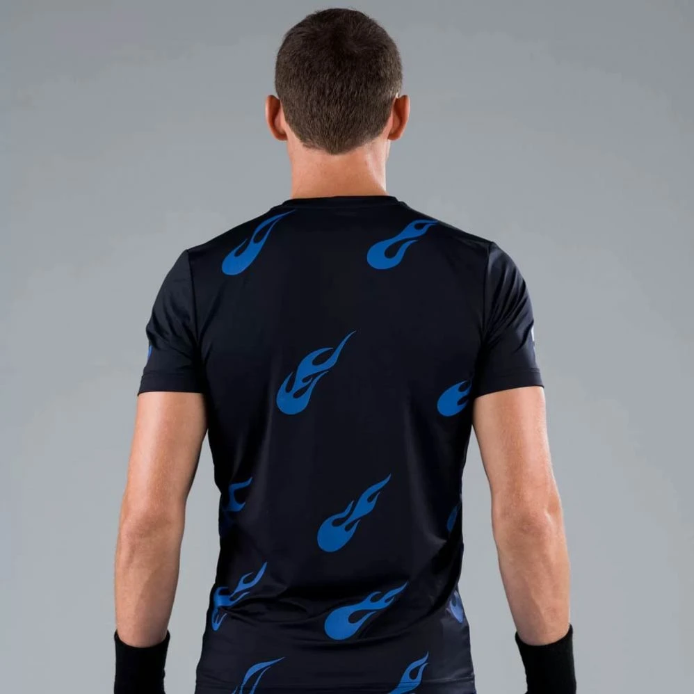 T-shirt Hydrogen Tech Flames Noir / Bleu 5 T-shirt Hydrogen Tech Flames Noir / Bleu – Image 3