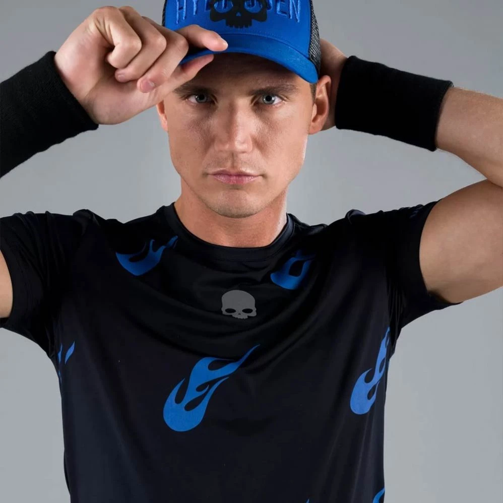 T-shirt Hydrogen Tech Flames Noir / Bleu 6 T-shirt Hydrogen Tech Flames Noir / Bleu – Image 4