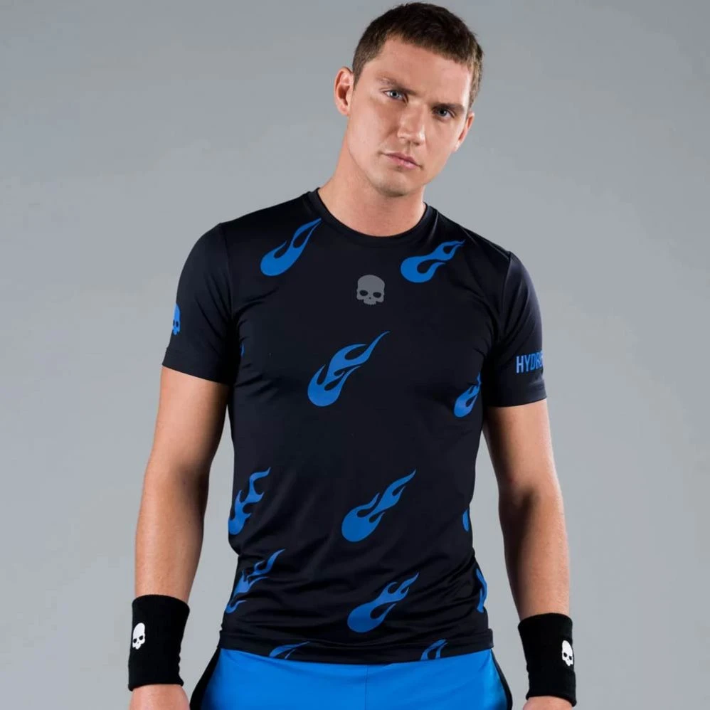 T-shirt Hydrogen Tech Flames Noir / Bleu 3 T-shirt Hydrogen Tech Flames Noir / Bleu