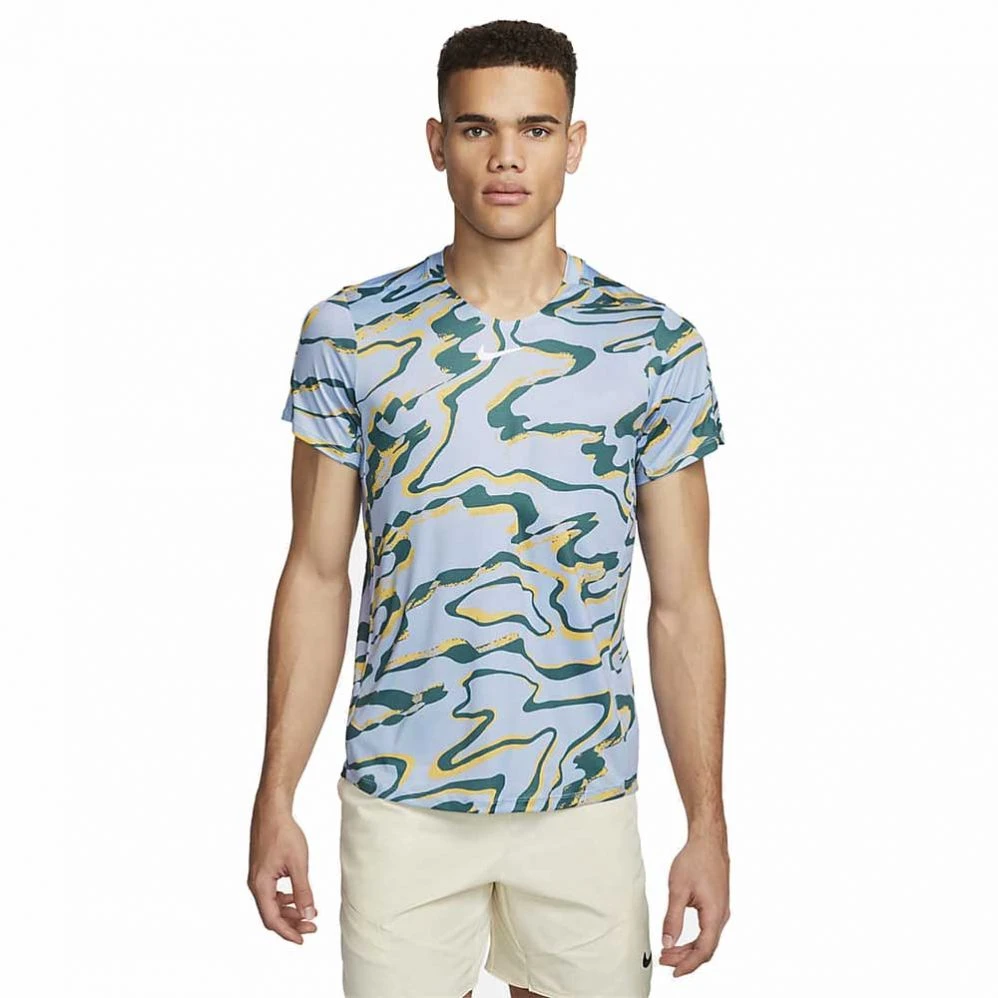 T-Shirt Nike Court Dri-Fit Advantage Bleu / Blanc 3 T-Shirt Nike Court Dri-Fit Advantage Bleu / Blanc