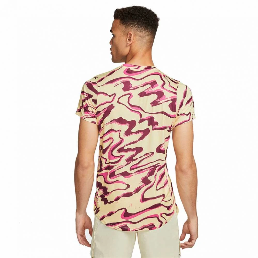 T-Shirt Nike Court Dri-Fit Advantage Rouge / Jaune 4 T-Shirt Nike Court Dri-Fit Advantage Rouge / Jaune – Image 2